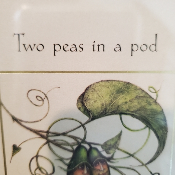 Whimsical "Two peas in a pod" picture in Frame - Picture 2 of 8